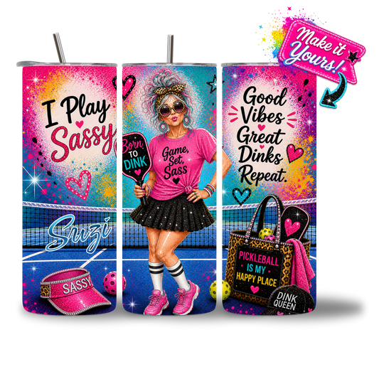Game Set Sass 20oz Water Bottle - personalized - Three Views - Chatterbox Boutique