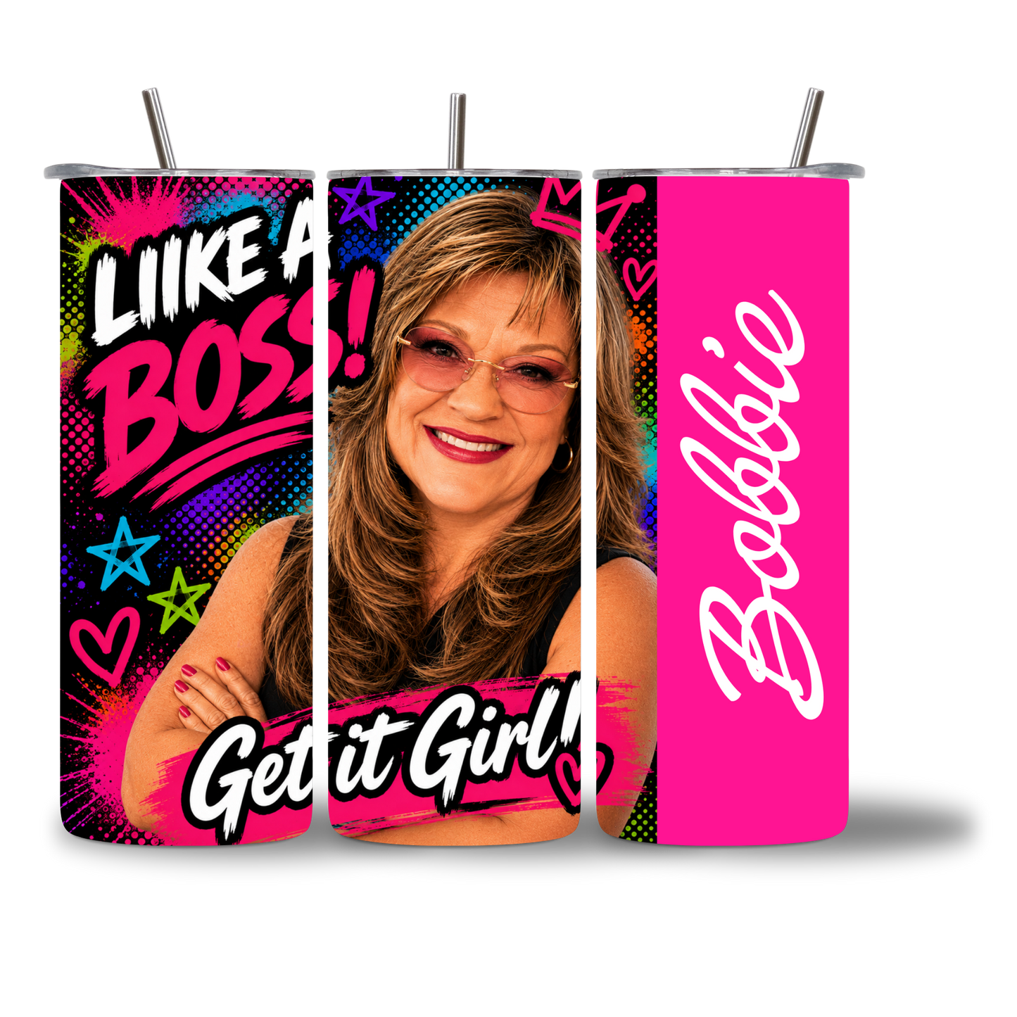 Custom Water Bottle Example - Bold Empowerment Design - Chatterbox Boutique