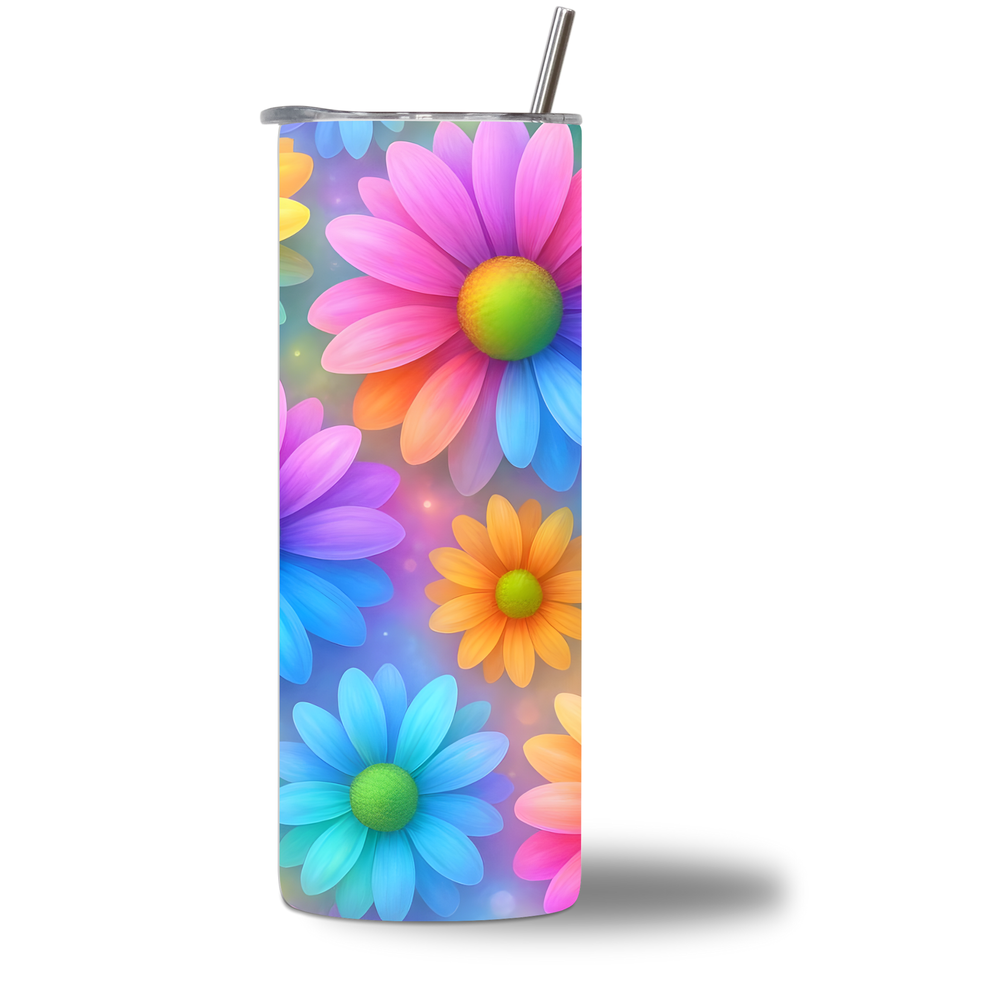 Bloomin' Bestie 20oz Tumbler - floral rainbow design - Chatterbox Boutique 