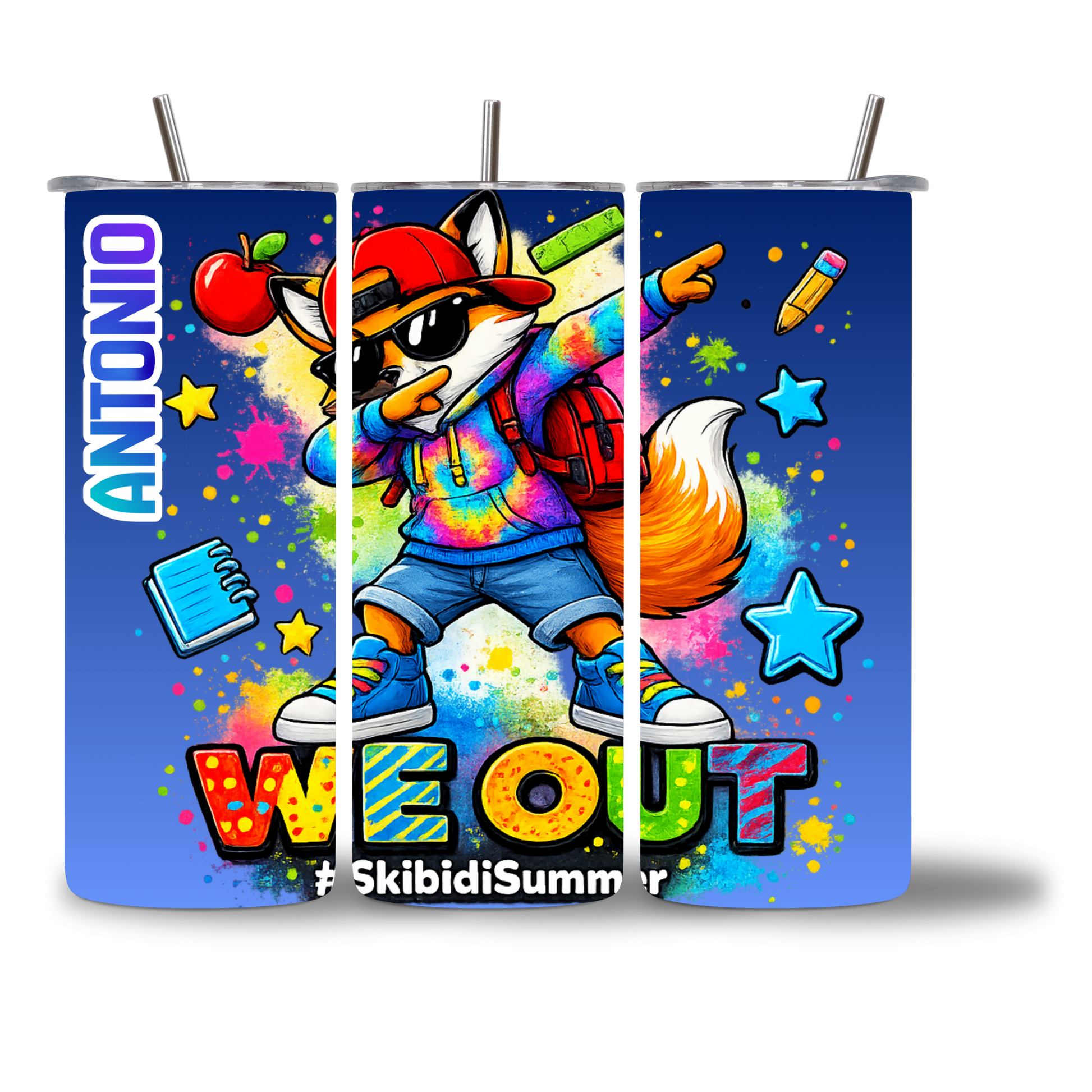 Foxie We Out 20oz Water Bottle - #skibidisummer personalized with name - Chatterbox Boutique