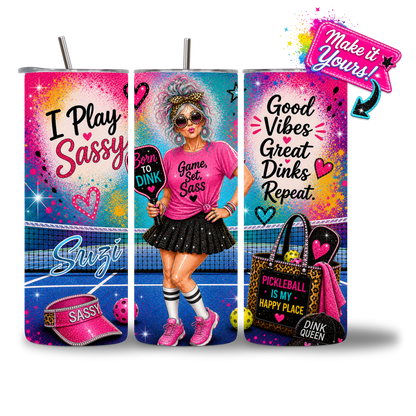 Game Set Sass 20oz Water Bottle - personalized - Three Views - Chatterbox Boutique