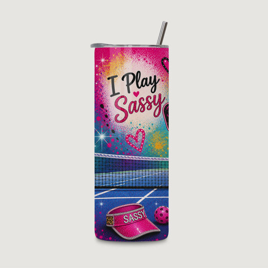 Game Set Sass 20oz Water Bottle - rotating - Three Views - Chatterbox Boutique