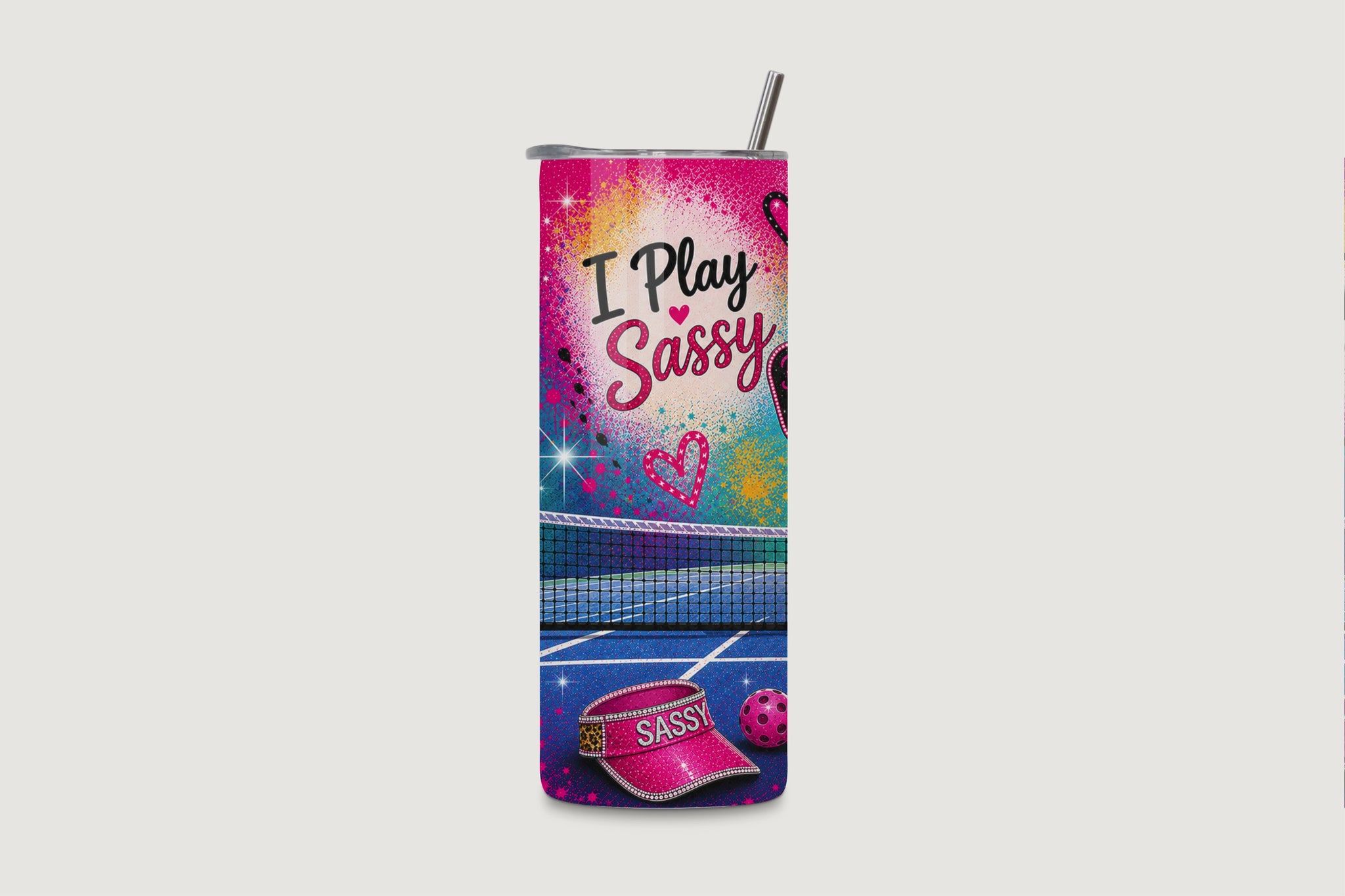 Game Set Sass 20oz Water Bottle - rotating - Three Views - Chatterbox Boutique