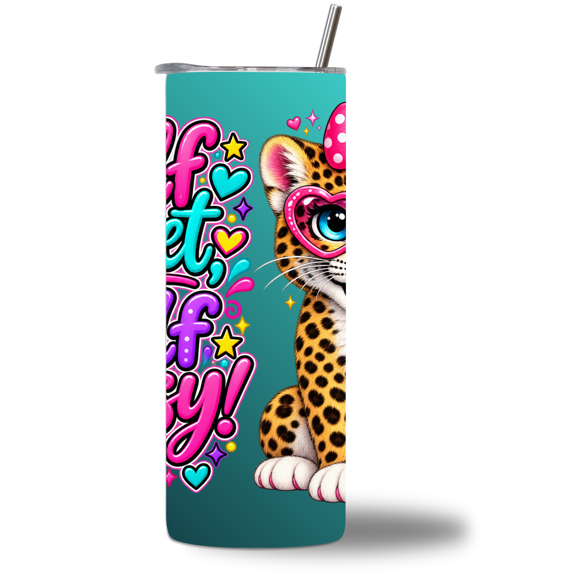 Lovie leopard cub water bottle rotating - Chatterbox Boutique