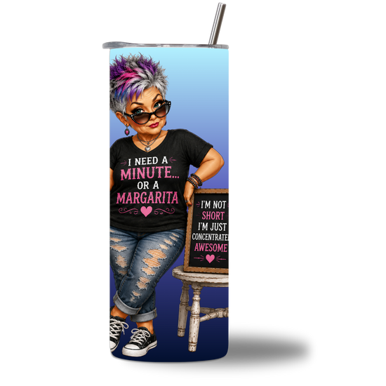 Seasoned & Snarky 20oz water bottle rotating video showing the "Concentrated Awesome" design on all sides.