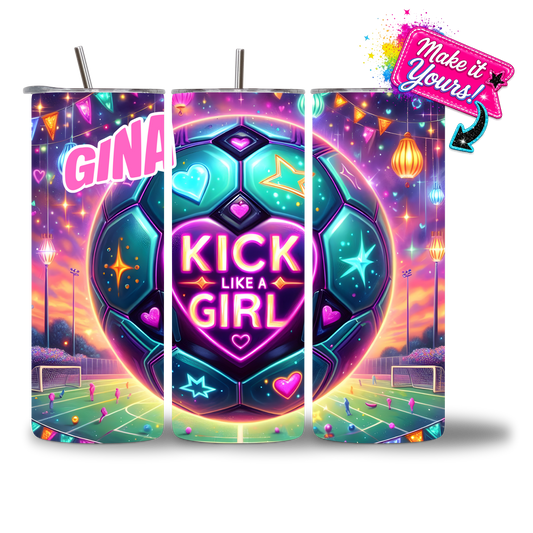 Kick Like a Girl Soccer Water Bottle - Personalized - Chatterbox Boutique