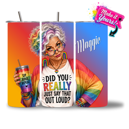 Did You Really Just Say That Out Loud? 20oz Water Bottle - personalized
