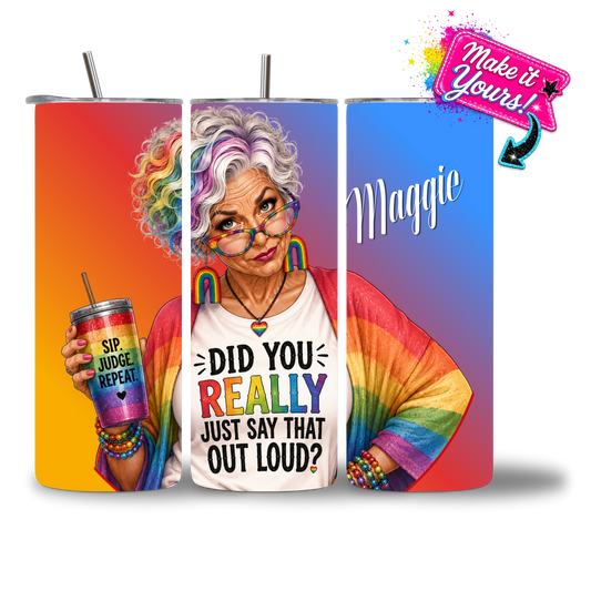 Did You Really Just Say That Out Loud? 20oz Water Bottle - personalized